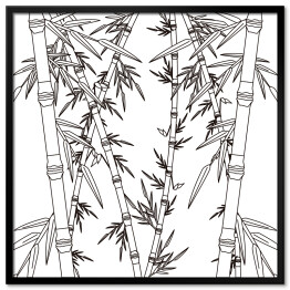 Plakat w ramie Bambusowy las - liście