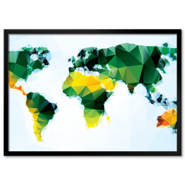 Plakat w ramie Mapa świata z figur geometrycznych