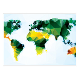 Plakat samoprzylepny Mapa świata z figur geometrycznych