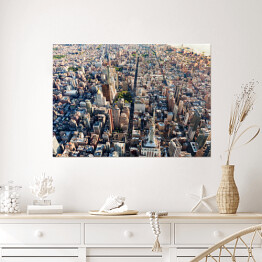 Plakat Widok z lotu ptaka środek miasta, Manhattan, Nowy Jork