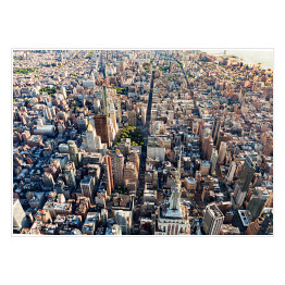 Plakat samoprzylepny Widok z lotu ptaka środek miasta, Manhattan, Nowy Jork