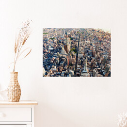 Plakat Widok z lotu ptaka środek miasta, Manhattan, Nowy Jork