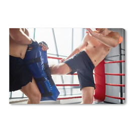 Obraz na płótnie Trening kick-boxingu z instruktorem
