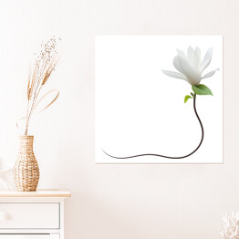 Plakat samoprzylepny Delikatna biała magnolia