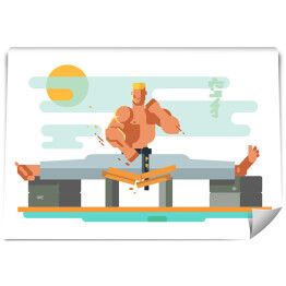 Trening karate - ilustracja