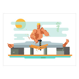Trening karate - ilustracja