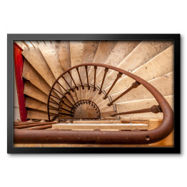Obraz w ramie Kręcone schody z jasnego drewna