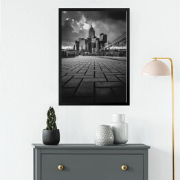 Obraz w ramie Drapacze chmur Czarno biały krajobraz miejski