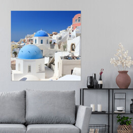 Plakat samoprzylepny Oia na wyspie Santorini, Grecja