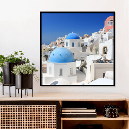 Plakat w ramie Oia na wyspie Santorini, Grecja