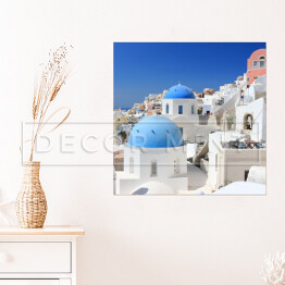 Plakat samoprzylepny Oia na wyspie Santorini, Grecja