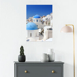 Plakat Oia na wyspie Santorini, Grecja