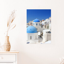 Plakat Oia na wyspie Santorini, Grecja