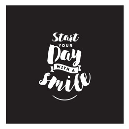 Plakat samoprzylepny "Rozpocznij swój dzień uśmiechem" - typografia