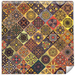 Tapeta samoprzylepna w rolce Drobne arabskie wzory w odcieniach żółci i czerwieni