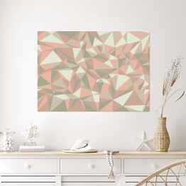 Plakat samoprzylepny Mozaika z szarych i różowych trójkątów