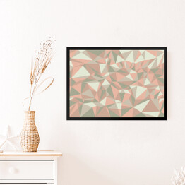 Obraz w ramie Mozaika z szarych i różowych trójkątów