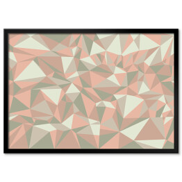 Plakat w ramie Mozaika z szarych i różowych trójkątów