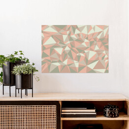 Plakat samoprzylepny Mozaika z szarych i różowych trójkątów