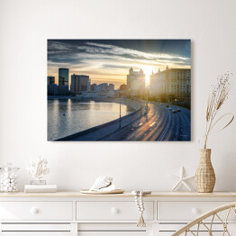 Obraz na płótnie Piękny pejzaż miejski - miasto i rzeka, Moskwa, Rosja