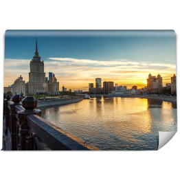 Fototapeta Piękny pejzaż miejski - Moskwa w trakcie zmierzchu