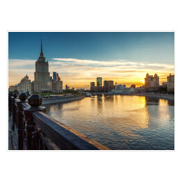 Plakat samoprzylepny Piękny pejzaż miejski - Moskwa w trakcie zmierzchu