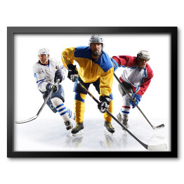 Obraz w ramie Profesjonalni gracze hokejowi w akcji