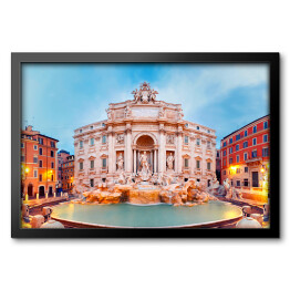 Obraz w ramie Rzym, Fontana di Trevi w godzinach porannych - efekt fisheye