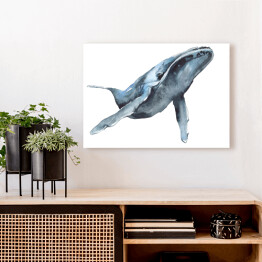 Obraz na płótnie Niebieski wieloryb - akwarela