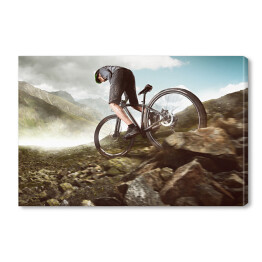 Obraz na płótnie Górski rowerzysta w terenie