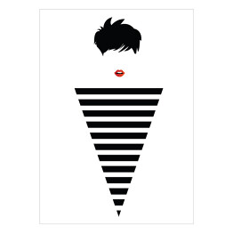 Plakat Kobieta w stylu pop-art - minimalistyczna ilustracja