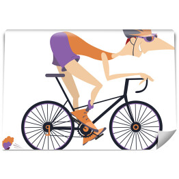 Uśmiechnięty mężczyzna jadący na rowerze - ilustracja
