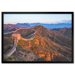 Plakat w ramie Zmierzch w Parku Narodowym Jinshanling - Wielki Mur w Chinach