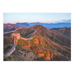 Plakat samoprzylepny Zmierzch w Parku Narodowym Jinshanling - Wielki Mur w Chinach