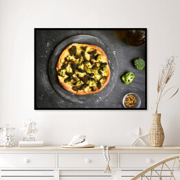 Plakat w ramie Pizza z brokułami