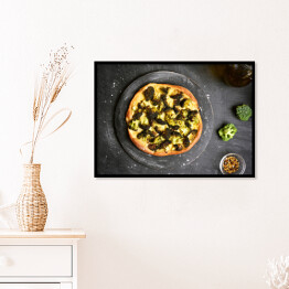 Plakat w ramie Pizza z brokułami