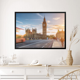 Obraz w ramie Most Westminster w słoneczny dzień