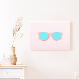 Obraz na płótnie Stylowe wakacyjne okulary na różowym tle