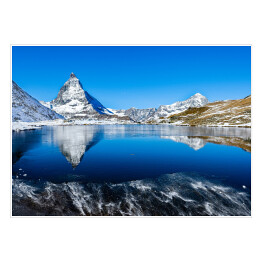 Plakat Odbicie Matterhorn w jeziorze
