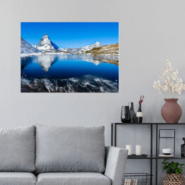 Plakat Odbicie Matterhorn w jeziorze