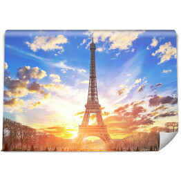 Fototapeta Wieża Eiffla oświetlona słoncem, Paryż. Francja