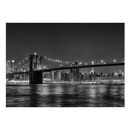 Plakat Czarno biała ilustracja Mostu w Nowym Jorku