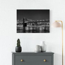 Obraz na płótnie Czarno biała ilustracja Mostu w Nowym Jorku