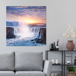 Plakat samoprzylepny Wodospad Selfoss w Islandii