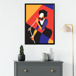 Obraz w ramie Śpiewająca kobieta - abstrakcja