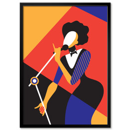 Plakat w ramie Śpiewająca kobieta - abstrakcja