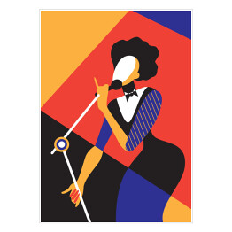 Plakat Śpiewająca kobieta - abstrakcja