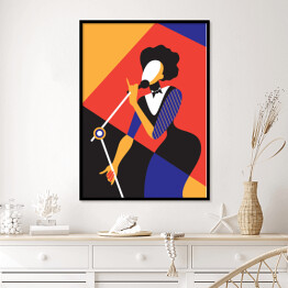Plakat w ramie Śpiewająca kobieta - abstrakcja