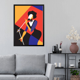 Obraz w ramie Śpiewająca kobieta - abstrakcja