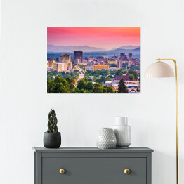 Plakat samoprzylepny Panorama Asheville, Karolina Północna, USA 